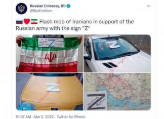 The release of falsified images by the Russian embassy that Iranians supporting the war against Ukraine outraged Iranian people